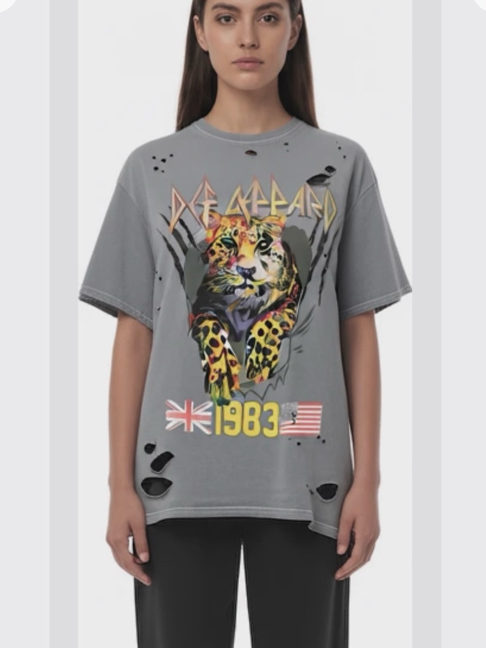 Def Leppard distressed t shirt 1X
